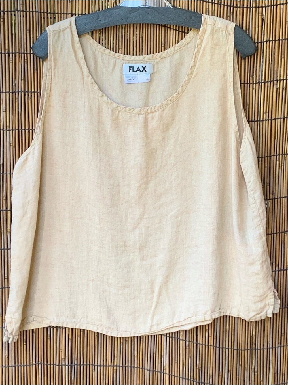 Flax Linen Tank Top “Mellon Slice” Size Large